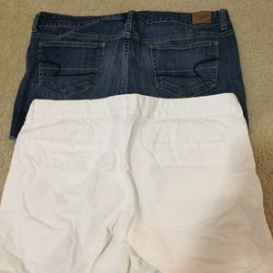 2 pairs of American eagle shorts size14